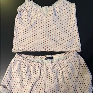 Brandy Melville Heart Print Cami & Shorts Pajama Set